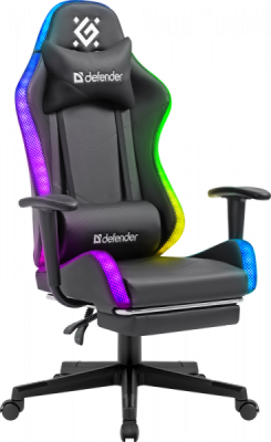 Игровое кресло Defender Watcher RGB Led Black