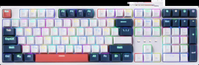 Клавиатура Redragon Whisper RGB Led Механическая Тихая (USB) White+Deep Blue