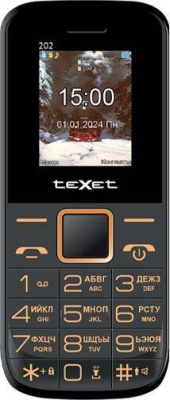 Мобильный телефон teXet TM-202 черный