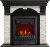 Каминокомплект: Портал Dublin арочный сланец белый, венге с очагом Royal Flame Aspen Black