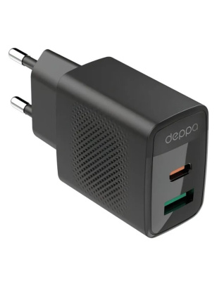СЗУ Deppa USB-A + Type-C PD QC 4.0 UFCS 20Вт Black 11468