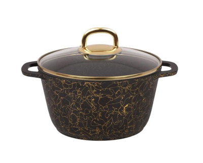 Кастрюля Kukmara Грация 2,5 л Черный/золото кчз25а