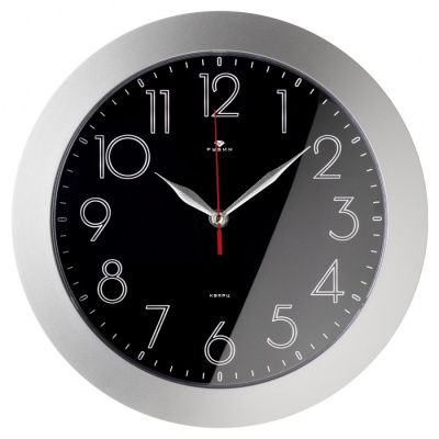 Часы настенные Рубин Классика d-31см серебряный 3125-014