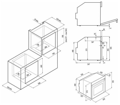 Электрический духовой шкаф Krona TESORO 60 BL