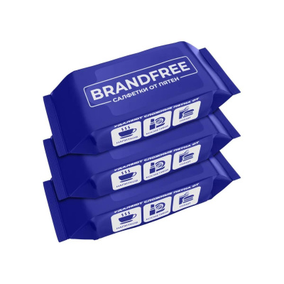 Набор влажных салфеток от пятен BRANDFREE, 3 пачки по 8 шт