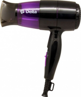 Фен Delta DL-0907 черный с фиолетовым