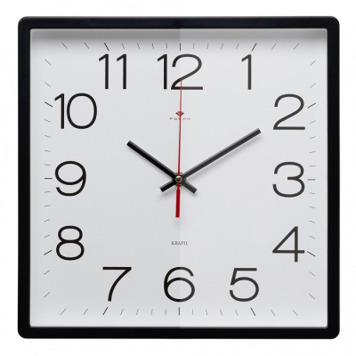 Часы настенные Рубин квадрат 30х30см, корпус черный "Классика"
