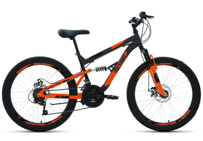 Велосипед Altair MTB FS 24 D (24" 18 ск. рост 15") 2022 темно-серый/оранжевый