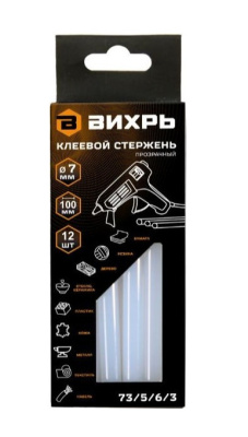 Стержни клеевые ВИХРЬ 7х100мм, 12шт