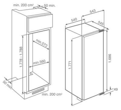 Встраиваемый холодильник Teka TKI2 300 (40693310)