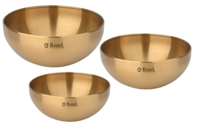 Набор мисок Rashel 18/20/25 см 3 шт. золото R-925