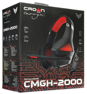 Гарнитура CROWN CMGH-2000 Black&red