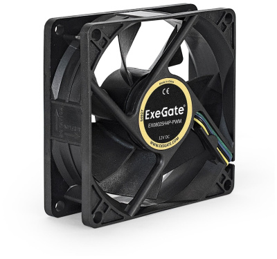 Кулер для корпуса Exegate E08025H4P-PWM Black 80mm 4pin Кулер для корпуса Exegate E08025H4P-PWM Black 80mm 4pin