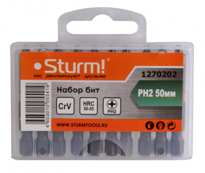 Набор бит Sturm! 1270202 PH2x50мм 10шт в кейсе