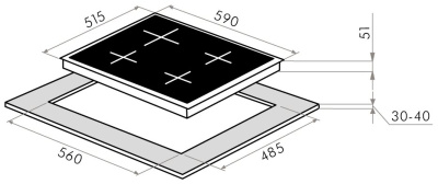 Газовая варочная поверхность Maunfeld EGHS.64.6CS/G