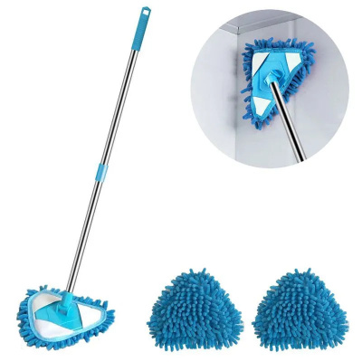 Стекломойка Рыжий кот (насадка 16*16см) микрофибра, черенок 57-93см телескоп, нерж сталь (104083)