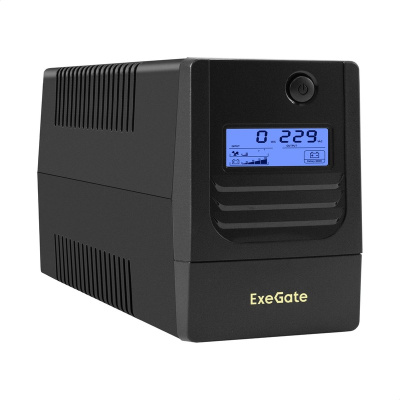 Источник бесперебойного питания ExeGate Smart LB-1000.LCD.AVR.4C13 (1000VA/650W, LCD, AVR, 4*C13, батарея 12V 9Ah, черный)