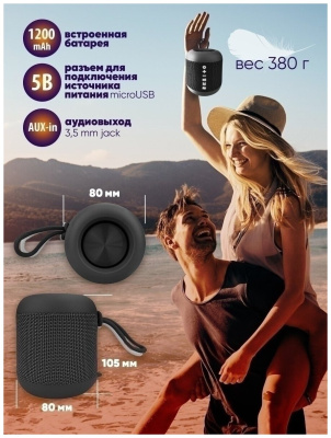 Портативная акустика SoundMAX SM-PS5011B черный