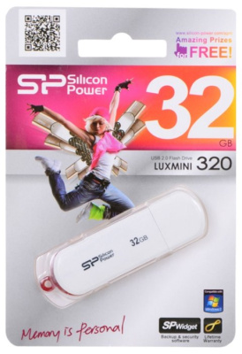 USB накопитель 64GB Silicon power LuxMini 320 White