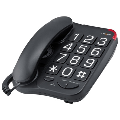 Телефон проводной teXet TX-201 черный