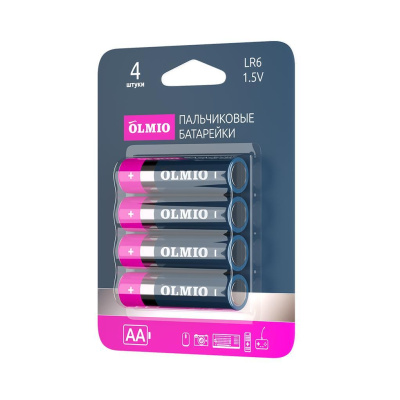 Эл.питания Olmio LR06/4BL AA (1BL-4шт) Alkaline