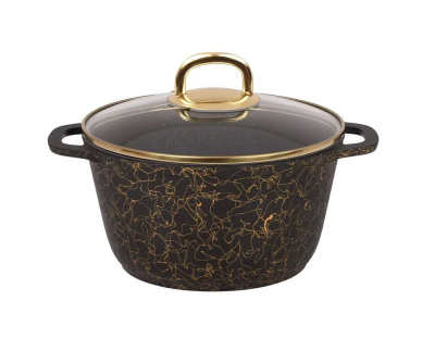 Кастрюля Kukmara Грация 4,5 л Черный/золото кчз45а