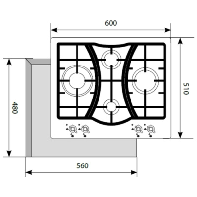 Газовая варочная поверхность LEX GVS 643 IX