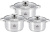 Набор кастрюль Rashel Берта 6 пр. 2,6 л, 3,6 л, 4,7 л R-432х