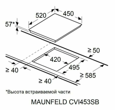 Индукционная варочная поверхность Maunfeld CVI453SBBK