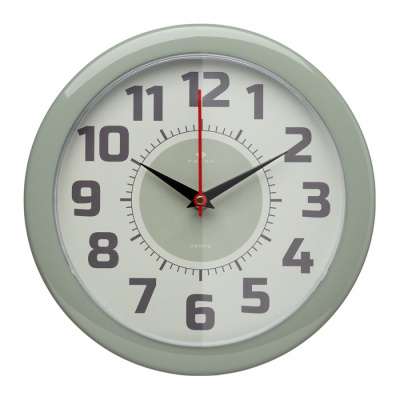 Часы настенные Рубин круг d=24,5см, корпус оливковый "Классика"