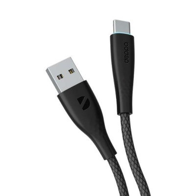 USB кабель Deppa Fly USB - Type-C  3A Black (1м) 72531