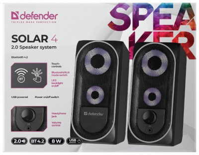 Компьютерная акустика 2.0 Defender Solar 4 Black
