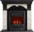 Каминокомплект: Портал Dublin арочный сланец белый, венге с очагом Royal Flame Aspen Black