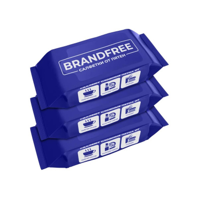 Набор влажных салфеток от пятен BRANDFREE, 3 пачки по 8 шт