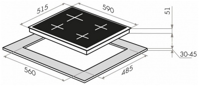 Газовая варочная поверхность Maunfeld EGHS.64.43CS\G