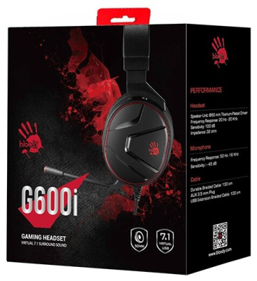 Гарнитура A4Tech Bloody G600i USB Black