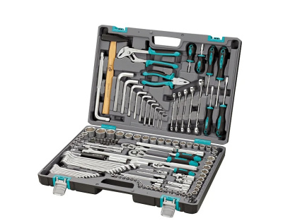 Набор инструментов STELS 1/2",3/8", 1/4", CrV, пластиковый кейс 14107 (142 предм.)