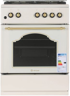Плита газовая De Luxe 606040.24г 006 (кр) чуг реш беж