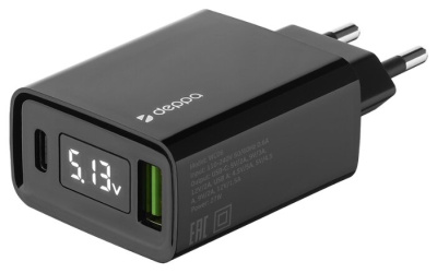 Зарядное устройство Deppa USB + Type-C PD QC 3.0 27Вт 11395
