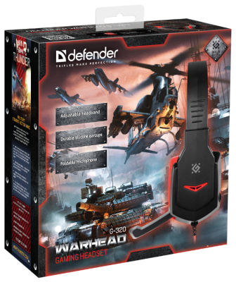 Гарнитура Defender Warhead G-320 черный/красный  (64033) Гарнитура Defender Warhead G-320 черный/красный  (64033)