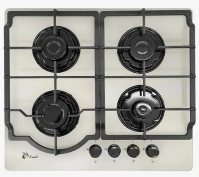 Газовая варочная поверхность Лысьва GR0460G00 (ПГВ 43 К) решетка двухсекционная кремовая