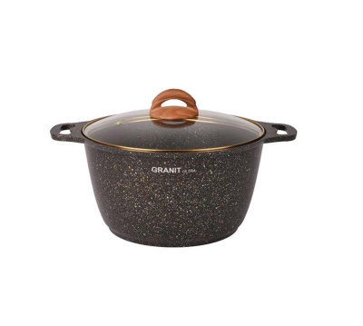 Кастрюля Kukmara Granit ultra black-gold 6 л кгбг62а