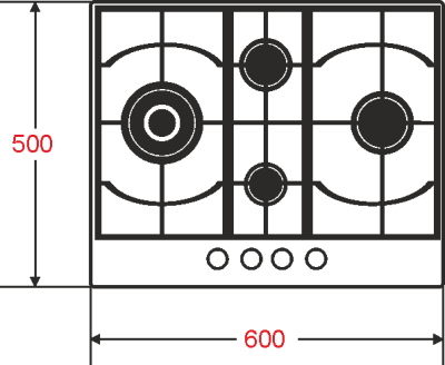 Газовая варочная поверхность ATL 4 TD 60 WH MSTGR