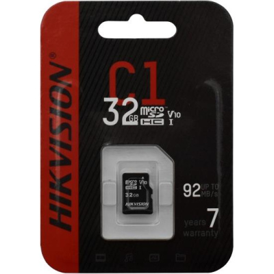 Карта флеш-памяти Hikvision microSDHC 32Gb Class10 UHS-1 V10 без адаптера (HS-TF-C1/32G/ZAZ01X00)