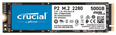 SSD M.2 500Gb Crucial P2 2280 PCIe Gen3 NVMe Retail CT500P2SSD8