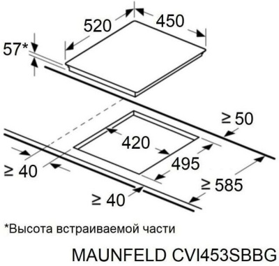 Индукционная варочная поверхность Maunfeld CVI453SBBG