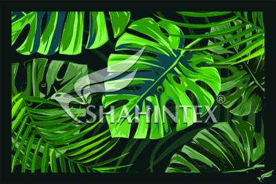 Коврик влаговпитывающий Shahintex Digital Print 60*90 04 "Монстера"