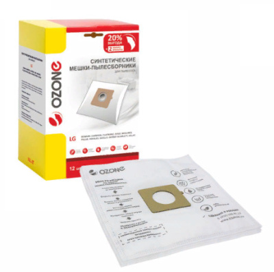 Пылесборник синтетический Ozone д/пылесосов LG (XXL-07)12 шт