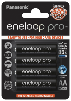 Аккумулятор Panasonic Eneloop pro AA2500 mAh/1BL-4шт