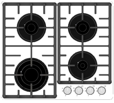 Газовая варочная поверхность Rodmans BHG 6412 DS WH